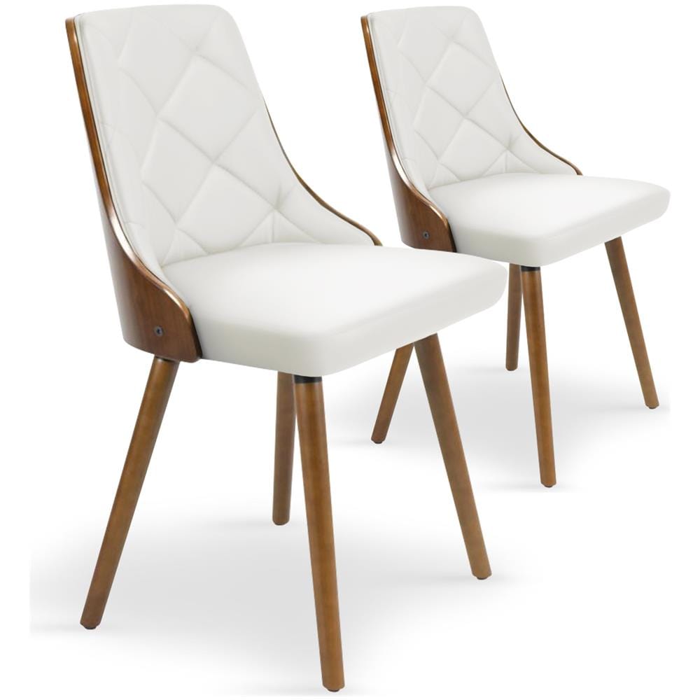 Set Di 2 Sedie Scandinave Lalix Legno Nocciola E Bianco - Foto 1