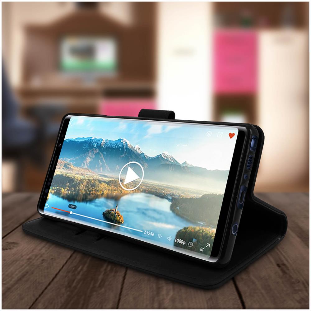 Custodia Samsung Galaxy Note 9 Custodia Portadocumenti Funzione Supporto Nero - Foto 2