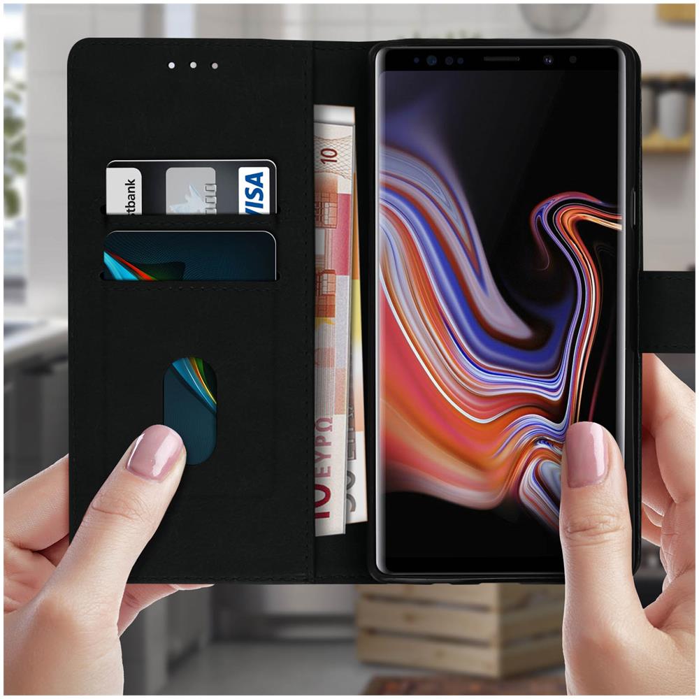 Custodia Samsung Galaxy Note 9 Custodia Portadocumenti Funzione Supporto Nero - Foto 5