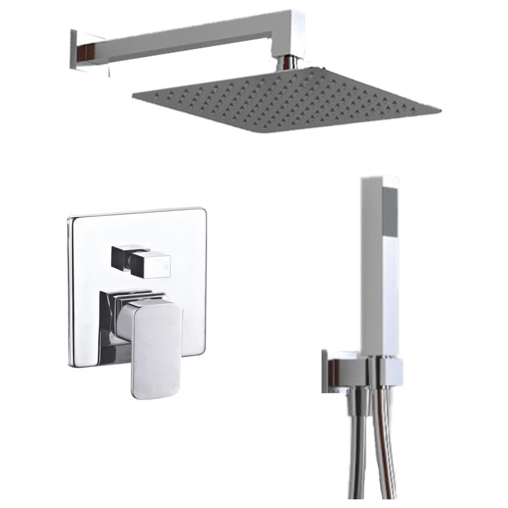 Ogomondo Kit Doccia Square 4 Completo Di Soffione Doccetta E Miscelatore Con Deviatore Francia - Foto 1