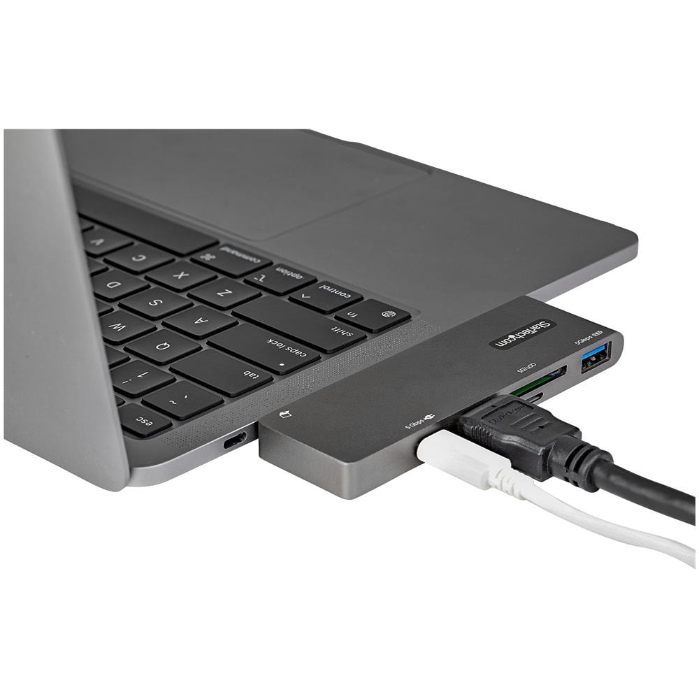 Adattatore Multiporta USB C a HDMI 4K per MacBook Pro /Air - USB Type-C, 100W Power Delivery Pass-through, slot SD /MicroSD, hub USB 3.0 a 2 porte - Mini Dock USB-C portatile - Foto 14
