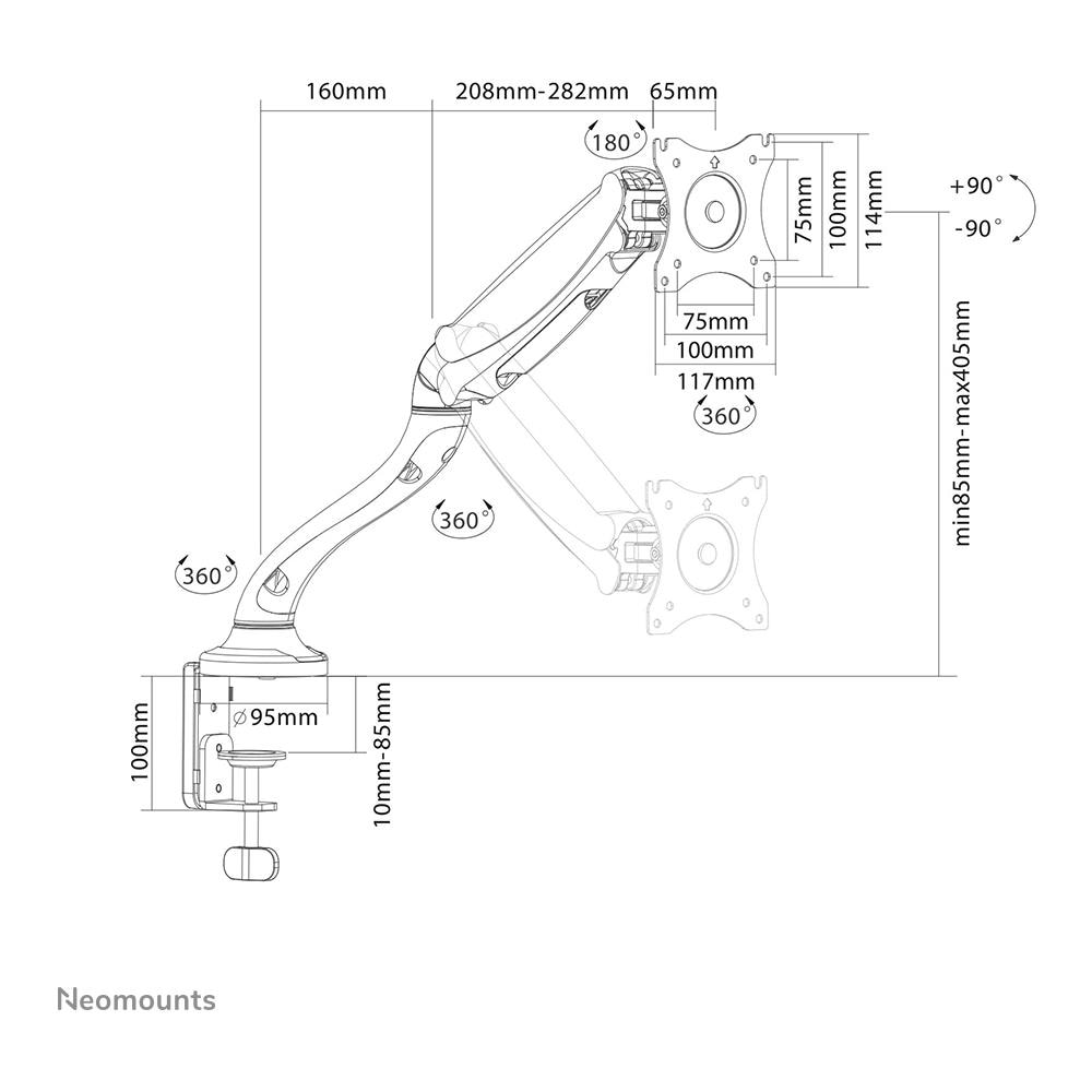NM-D500BLACK Supporto da Scrivania per Monitor - Foto 9