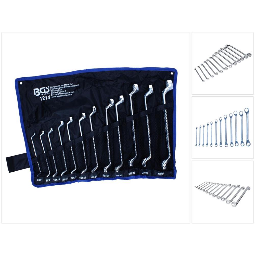 Set Di 12 Chiavi A Doppio Anello, A Gomito Sw 6 X 7 - 30 X 32 Mm (1214) - Foto 1