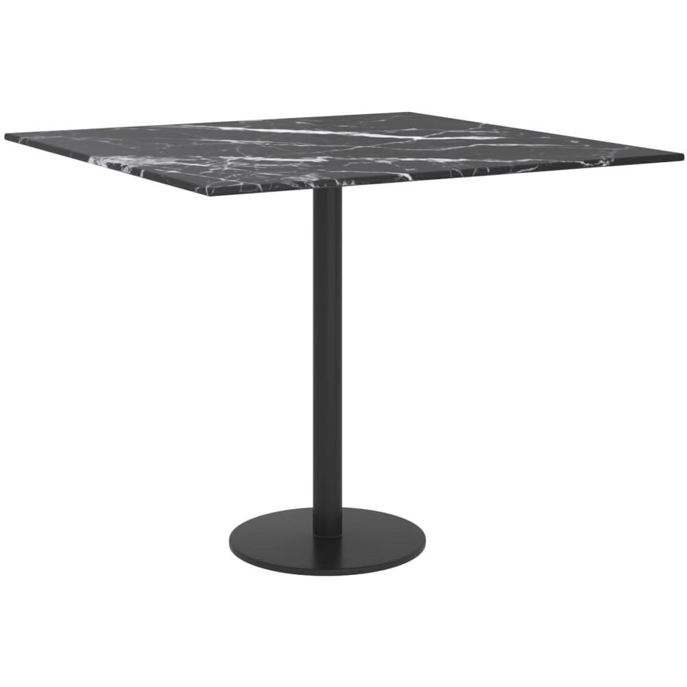 Piano Tavolo Nero 50x50 Cm 6mm In Vetro Temperato Aspetto Marmo - Foto 2