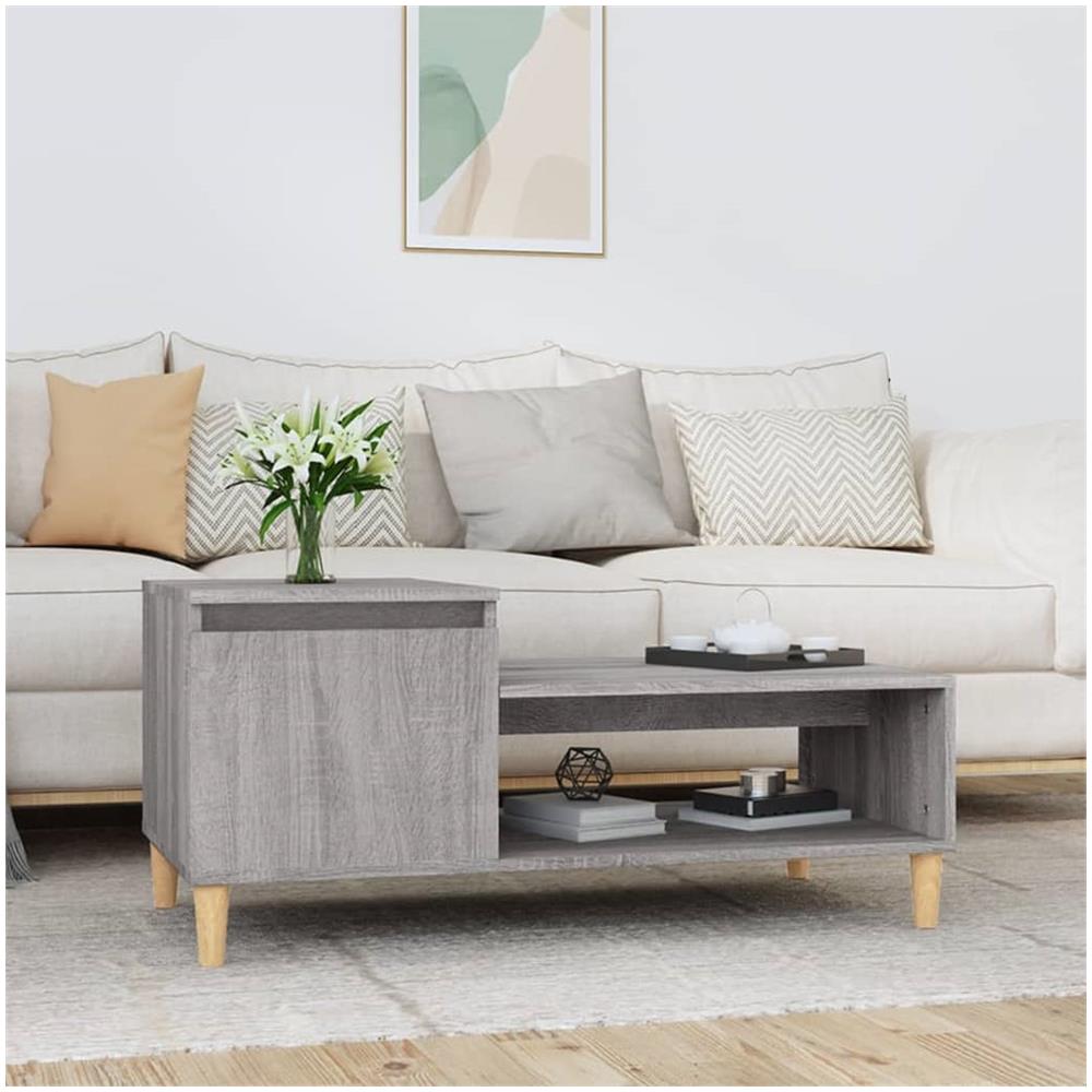 Tavolino Da Salotto Grigio Sonoma 100x50x45cm Legno Multistrato - Foto 1