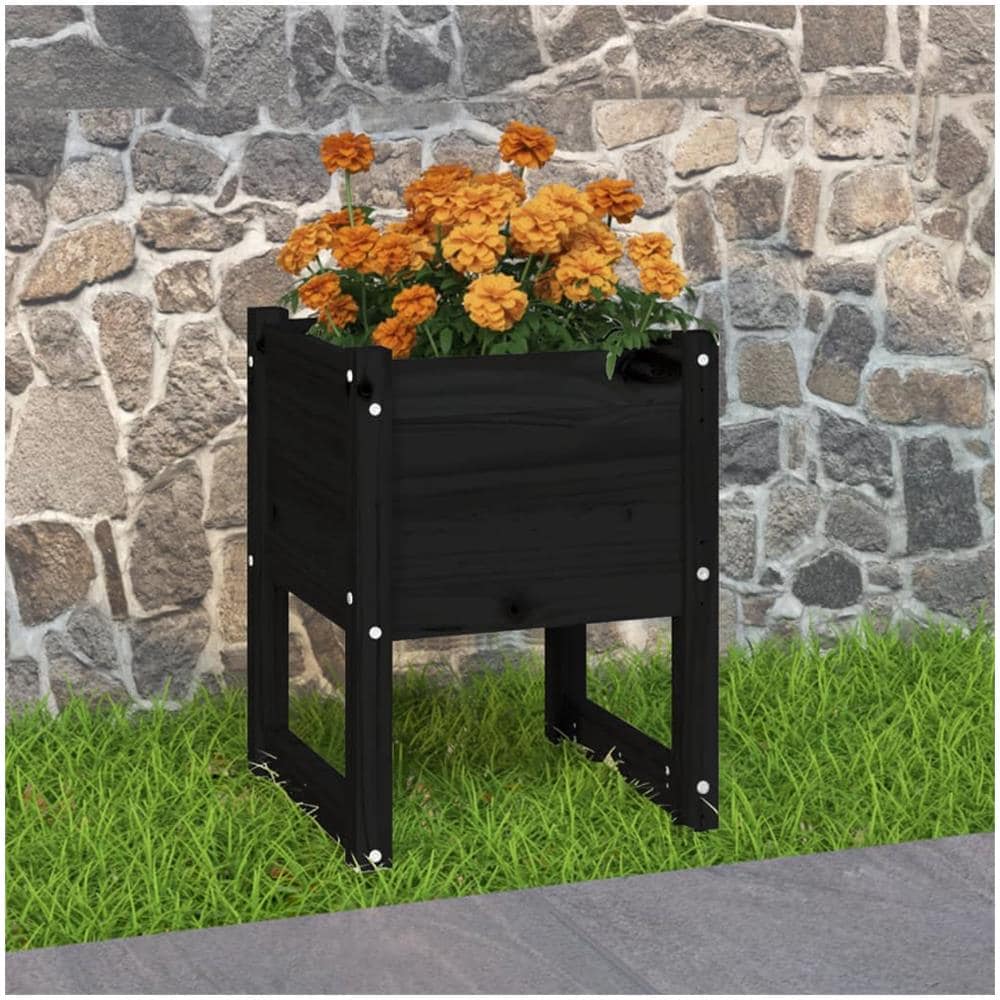 Fioriera Bianca 40x40x52,5 cm in Legno Massello di Pino - Foto 1