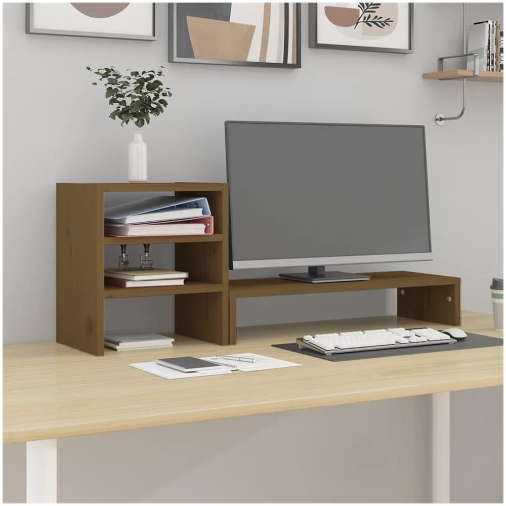 Supporto Per Monitor Miele 81x20x30 Cm Legno Massello Di Pino - Foto 1
