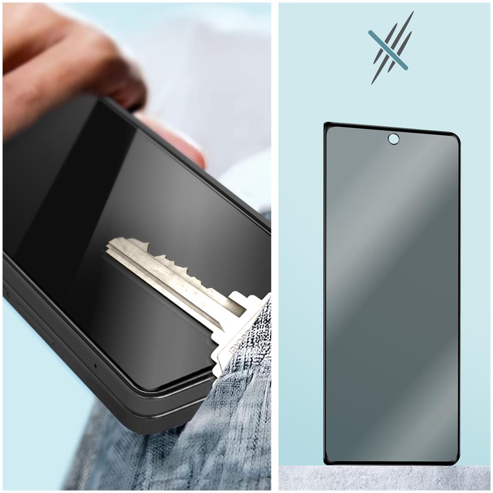 Vetro Temperato 9h Anti-spia Per Samsung Z Fold5 Adesivo Bordo Nero Imak - Foto 5