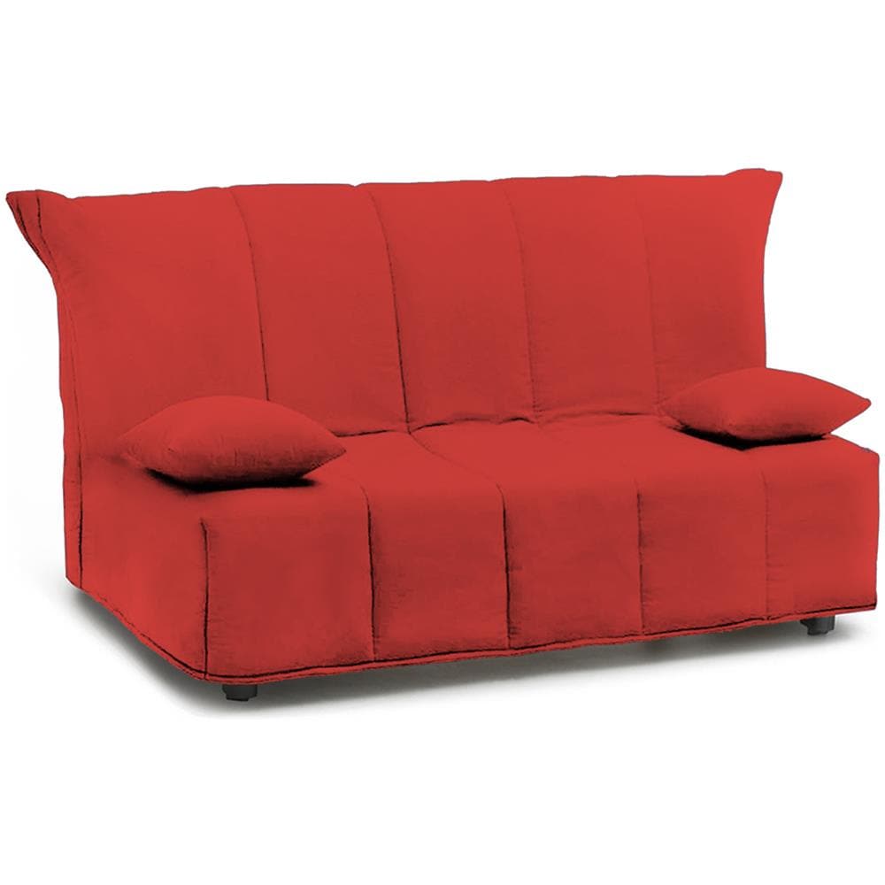 Divano Letto Allegra, Divano A 3 Posti, 100% Made In Italy, Sofà Soggiorno Con Apertura A Carrello, In Tessuto Imbottito, Con Cuscini Inclusi, Cm 165x90h85, Rosso - Foto 2