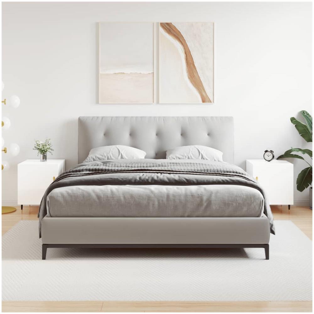 Comodini 2 Pz Bianco Lucido 40x40x50 Cm In Legno Multistrato - Foto 1