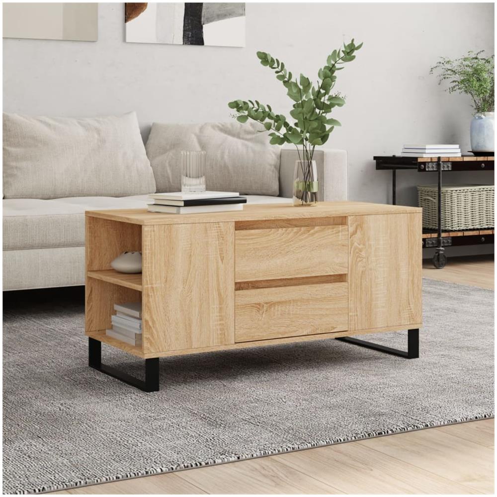 Tavolino Salotto Rovere Sonoma 102x44,5x50 Cm Legno Multistrato - Foto 1