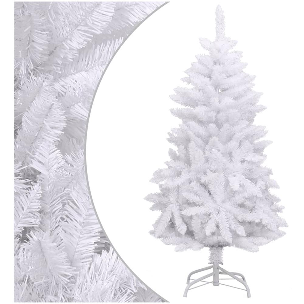 Albero Di Natale Artificiale Incernierato Con Base Bianco 120cm - Foto 1