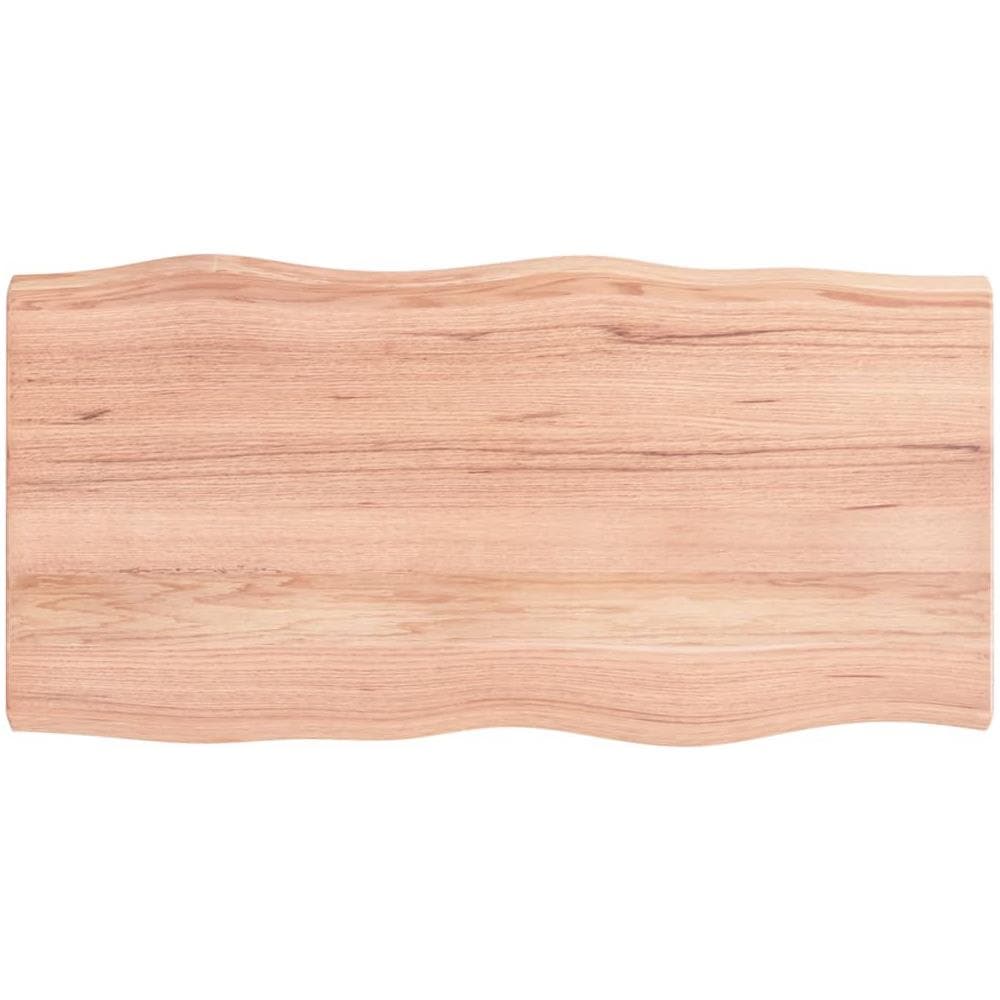 Piano Tavolo Marrone Chiaro 100x50x (2-6) cm Rovere Non Trattato - Foto 1