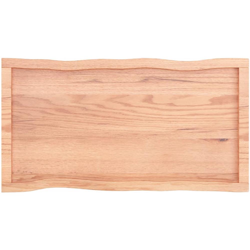 Piano Tavolo Marrone Chiaro 100x50x (2-6) cm Rovere Non Trattato - Foto 3