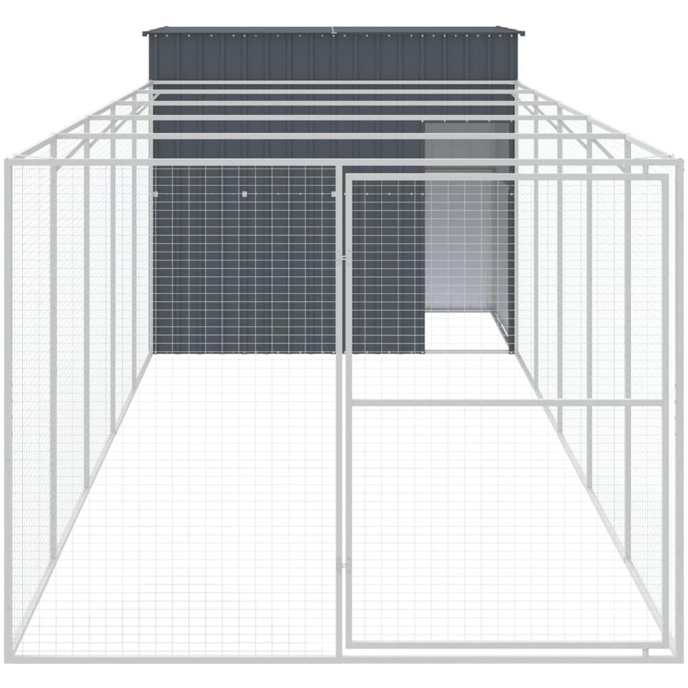 Casetta Cani Con Corsa Antracite 214x661x181 Cm Acciaio Zincato - Foto 2