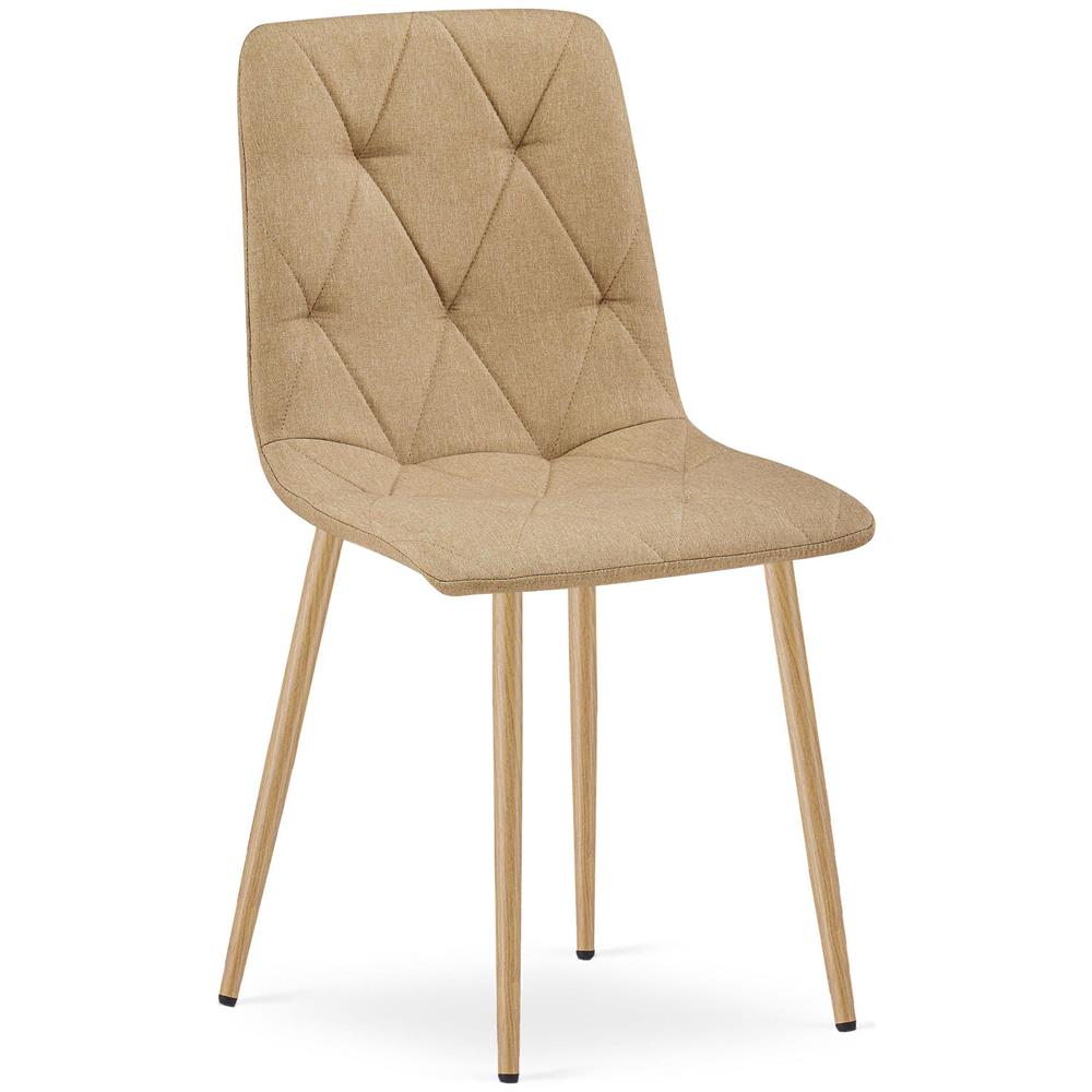 Sedia imbottita TYRA - Elegante tessuto marrone per soggiorno x 4 - Foto 2