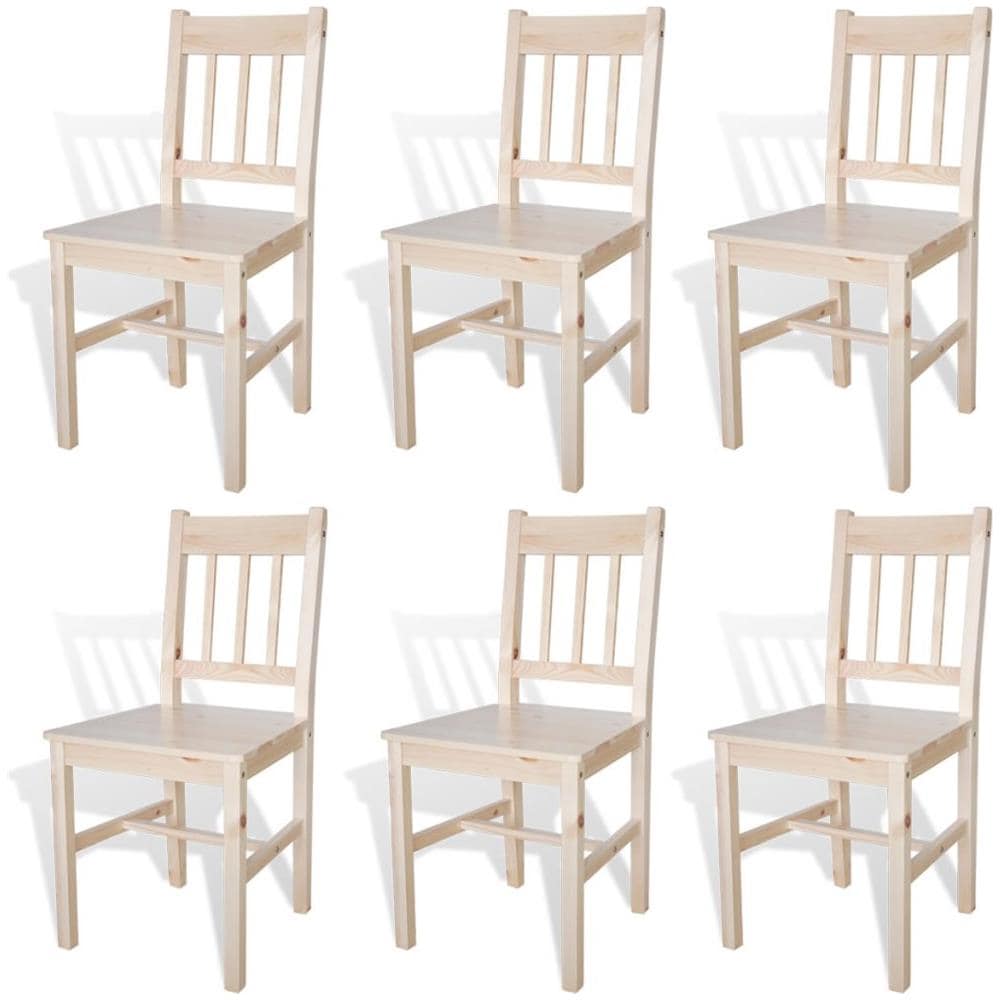 Sedia Da Tavola Legno Colore Naturale 6 Pz - Foto 1