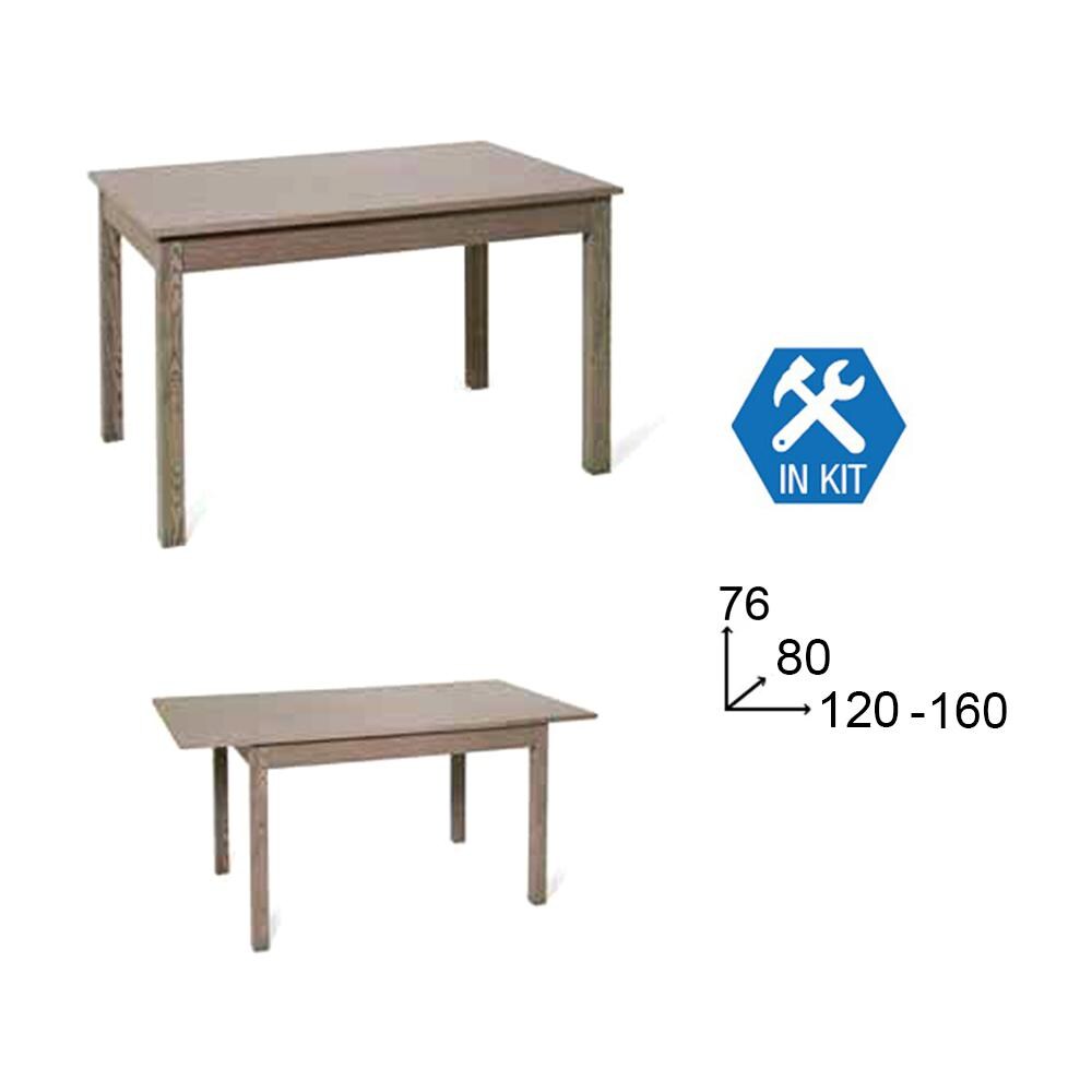 Tavolo Rettangolare Allungabile Larice Grigio L120/160cm Firenze120 - Foto 2