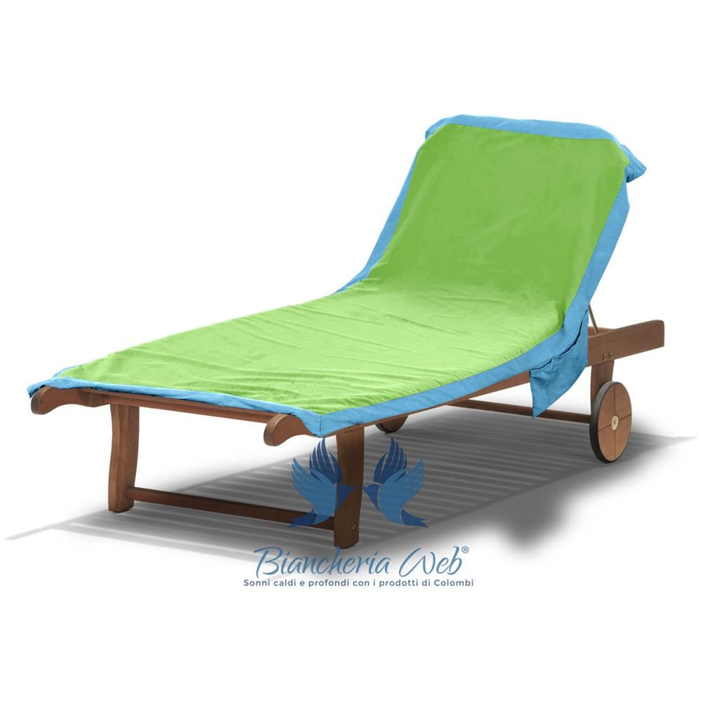 Telo Mare Lettino In Microfibra Spiaggia Piscina Mod Tinta Unita Comodo 75x185 Verde-turchese - Foto 2