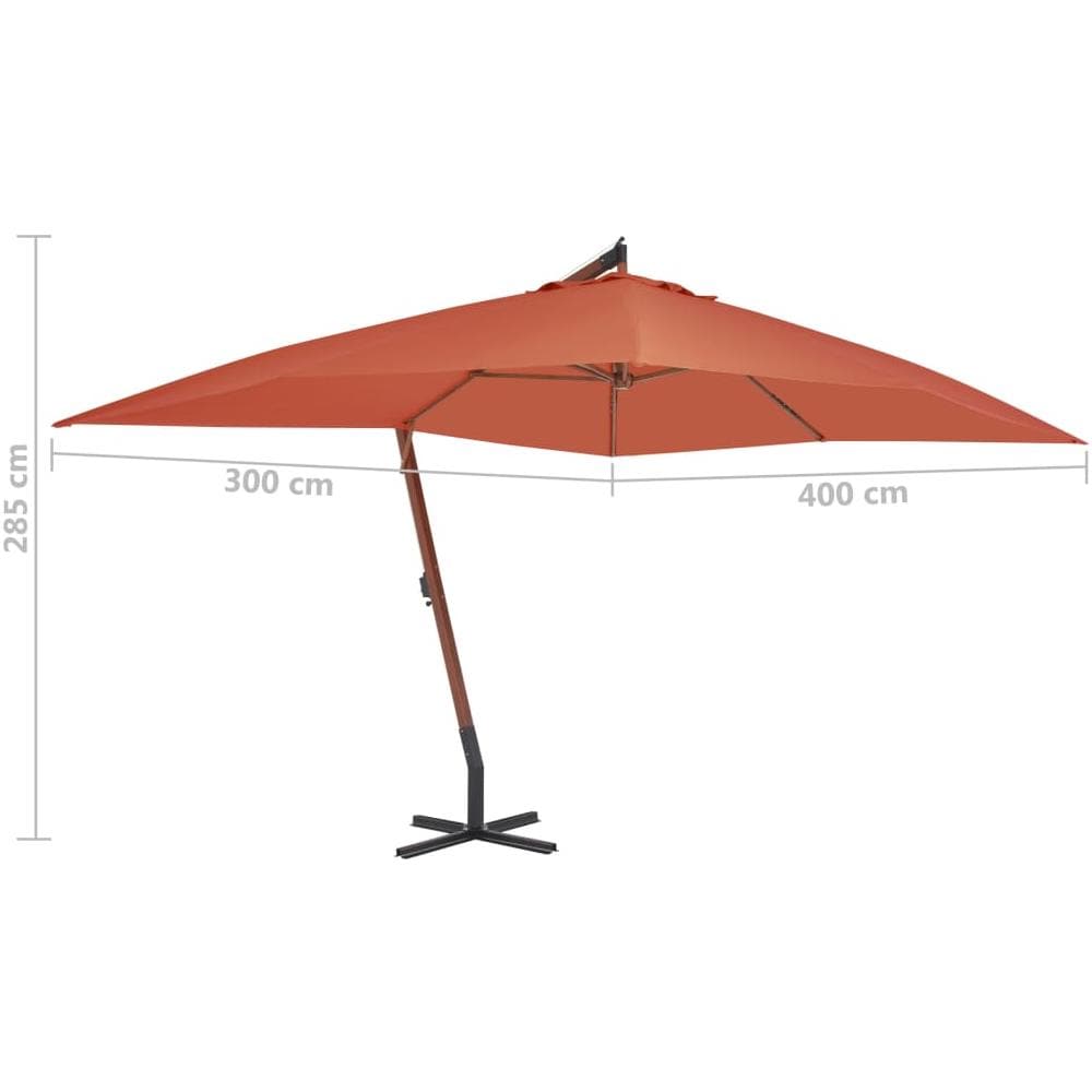 Ombrellone A Sbalzo Con Palo In Legno 400x300cm Terracotta - Foto 5