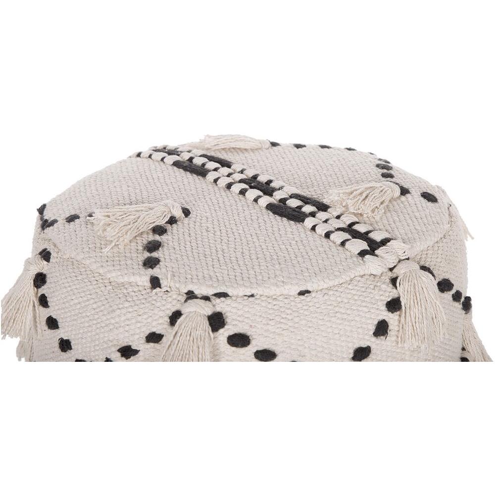Sgabello In Cotone Beige / nero Thondi - Foto 2