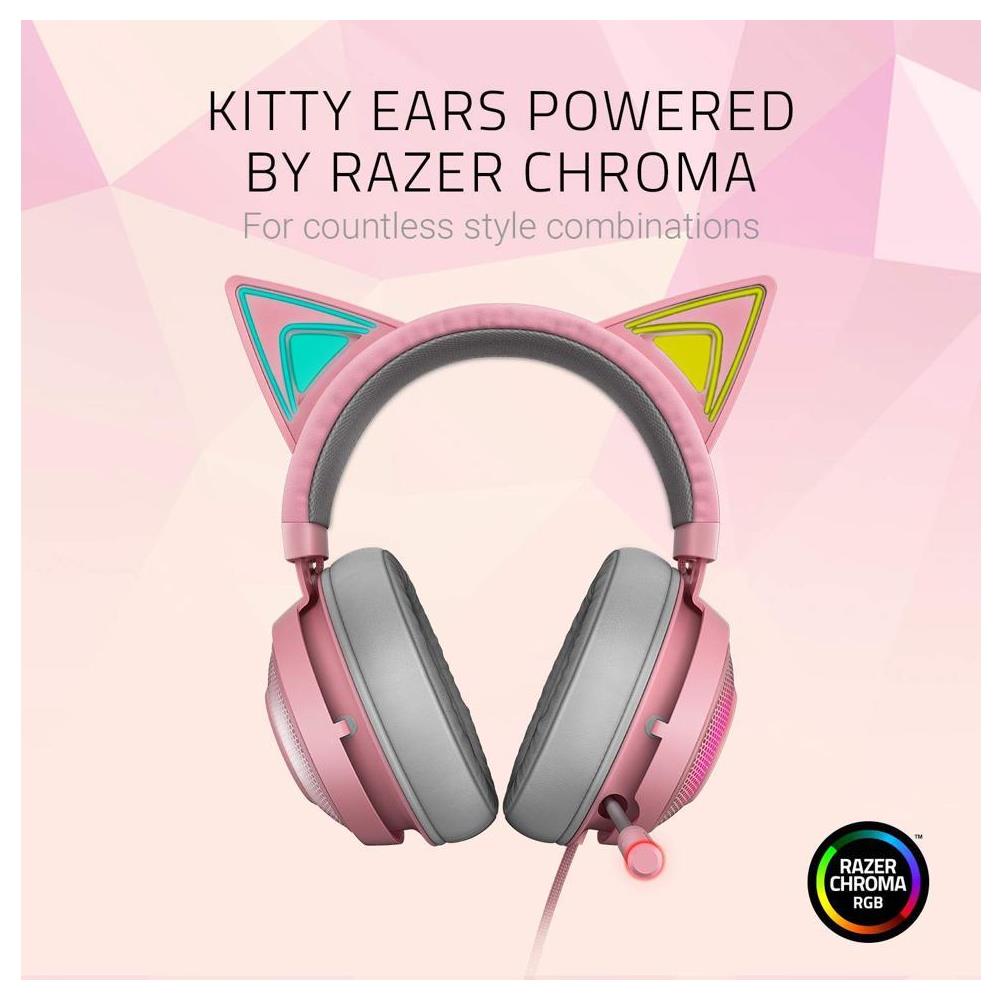RAZER - Kraken Kitty Cuffie Con Orecchie Da Gatto E Illuminazione Rgb  Chroma Personalizzabile - ePRICE