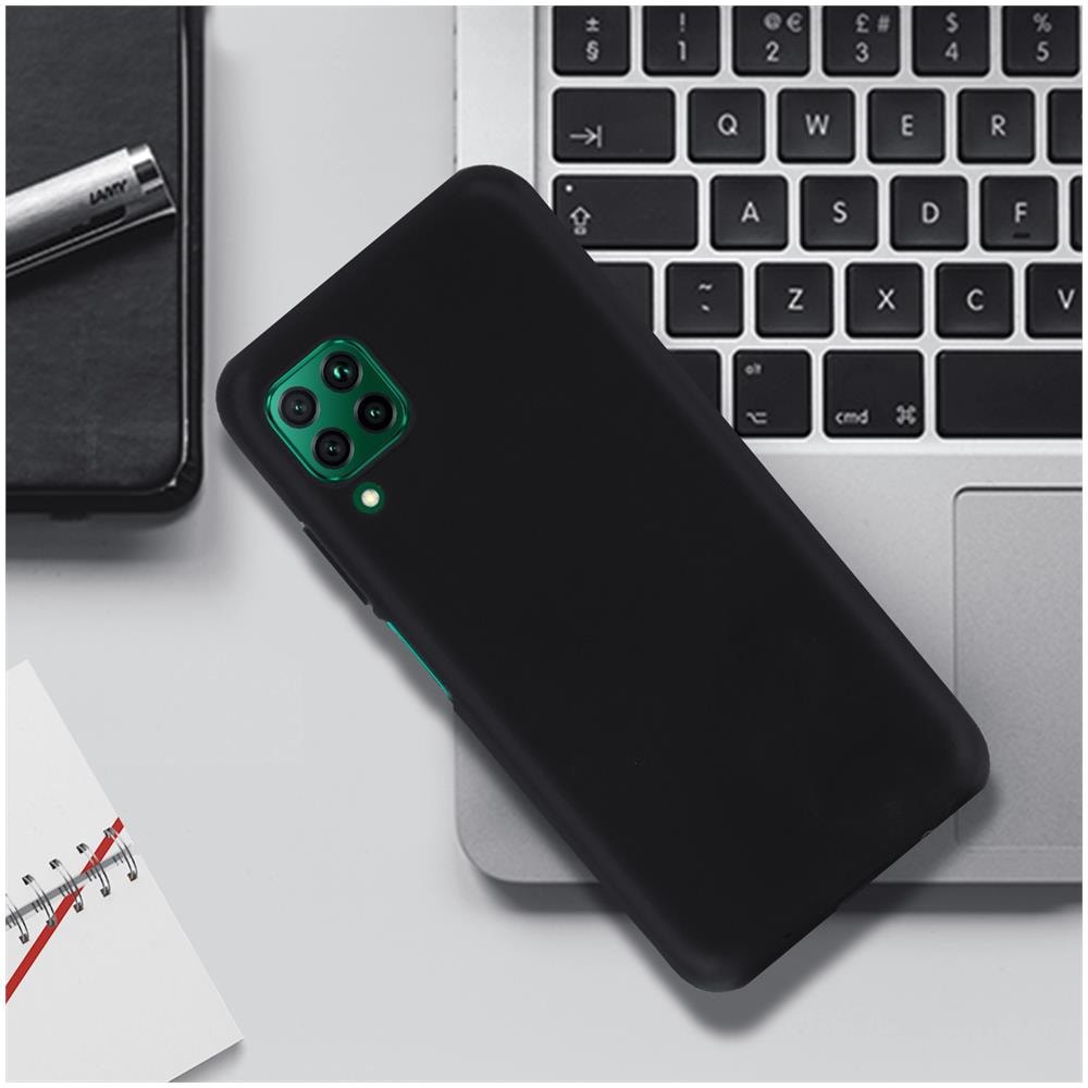 Cover Huawei P40 Lite Protezione Silicone Morbido Anti-graffio - Nero Opaco - Foto 2