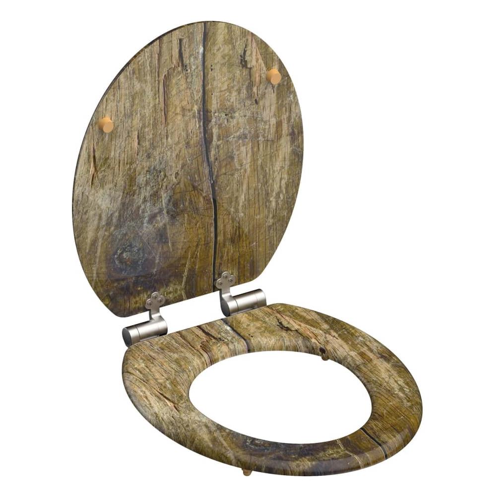 Tavoletta WC ""Solid Wood MDF"" Marrone - Foto 1