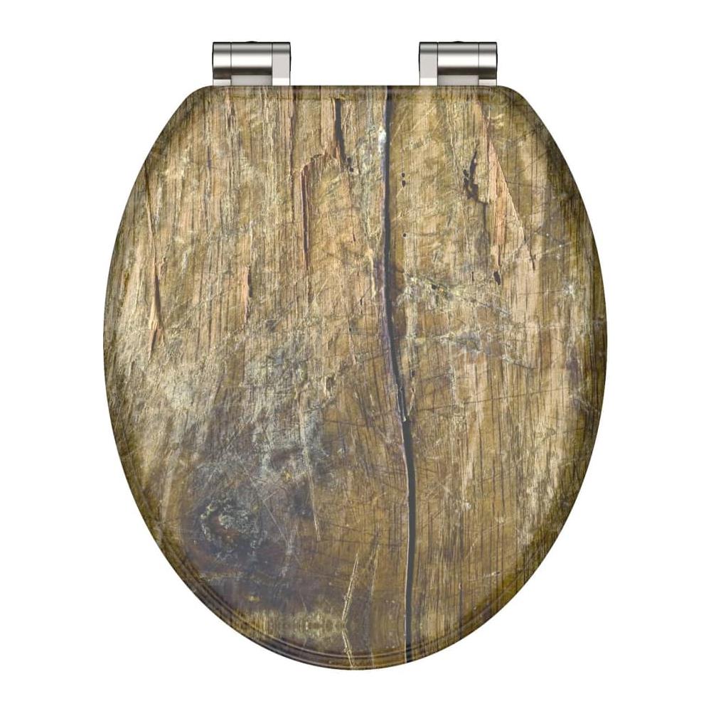 Tavoletta WC ""Solid Wood MDF"" Marrone - Foto 2