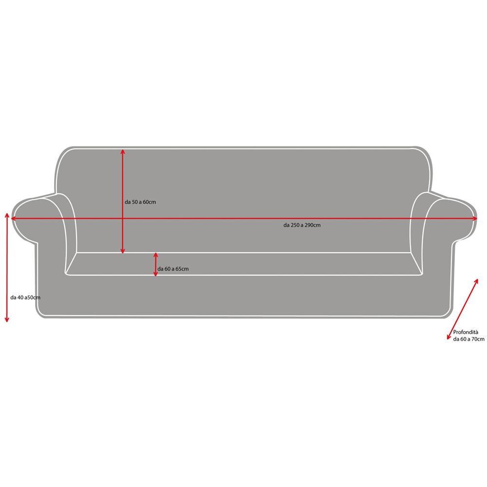 Copridivano Elasticizzato Arricciato Con Volants Tinta Unita Luxory Grigio Scuro 4 Posti Grigio Sc - Foto 11
