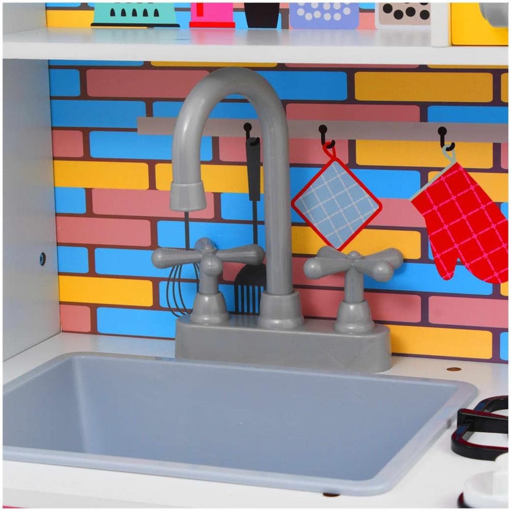 Cucina Giocattolo per Bambini in MDF 80x30x85 cm Multicolore - Foto 3