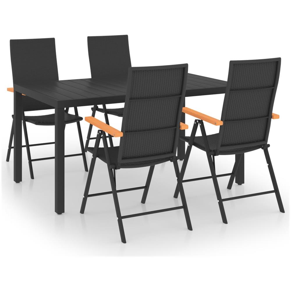 Set Da Pranzo Da Giardino 5 Pz Nero E Marrone - Foto 1