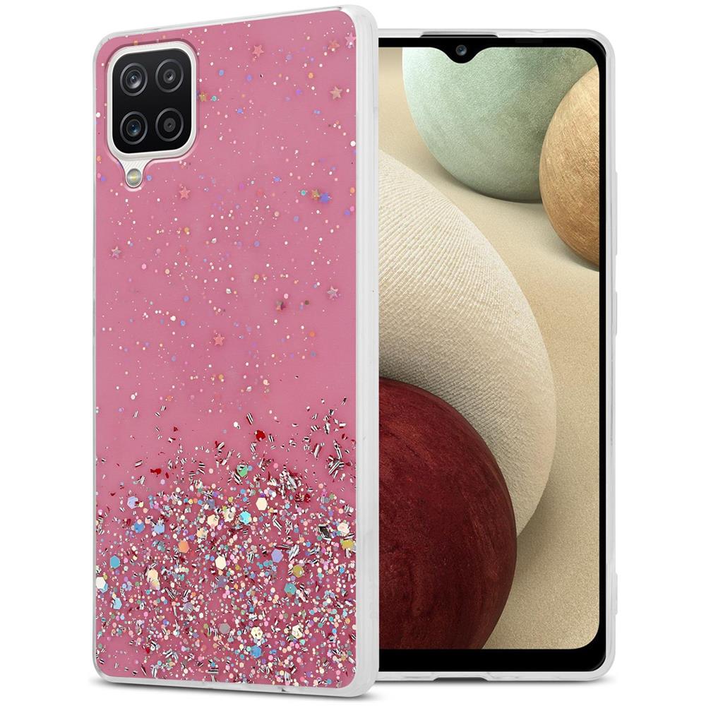 Custodia Compatibile Con Samsung Galaxy A12 / M12 In Rosa Con Glitter - Coperchio Protettivo In Silicone Tpu Flessibile Con Glitter Scintillanti - Foto 1