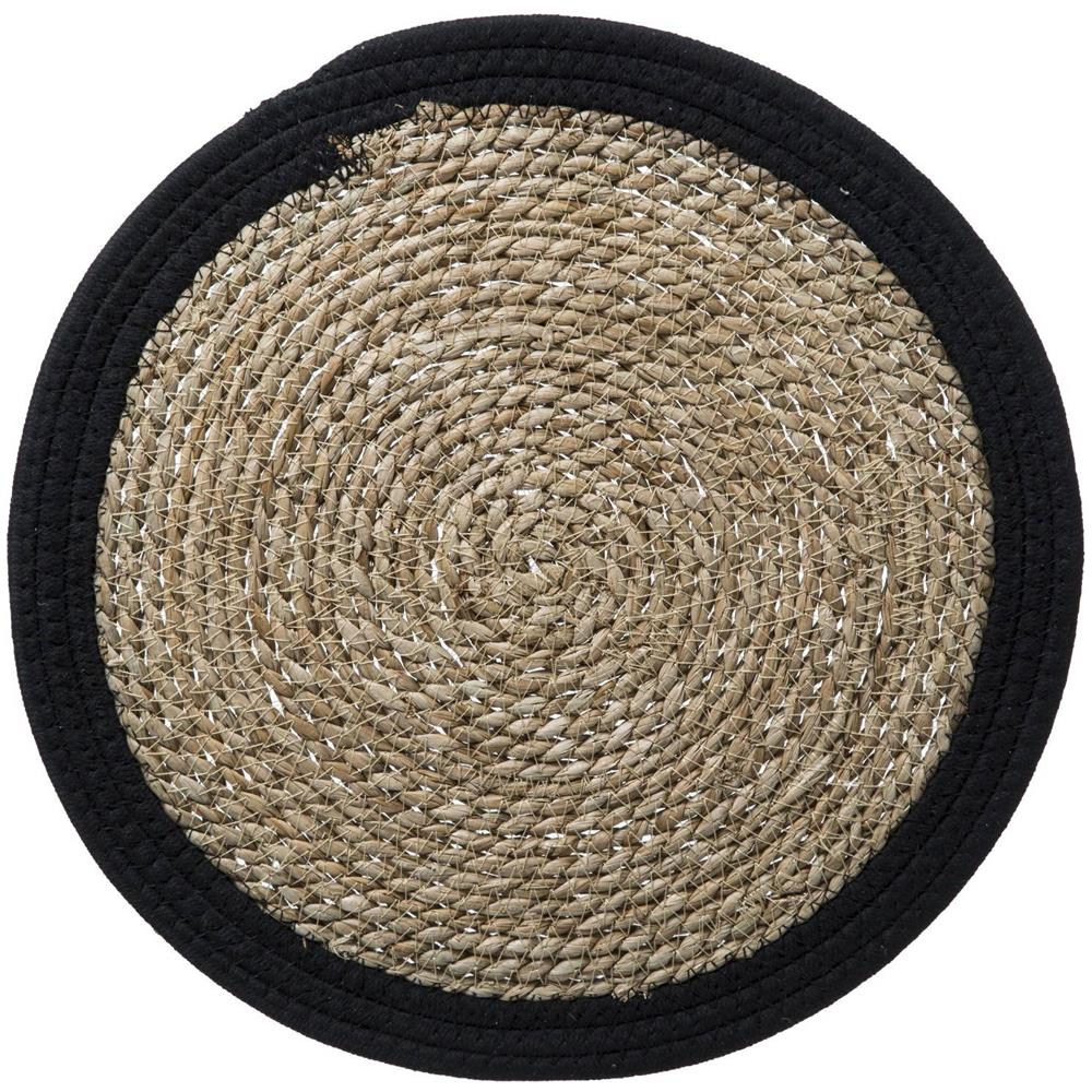 Rondella Da Tavolo Happy In Seagrass, Ø 38 Cm, Con Bordo Bianco - Foto 1