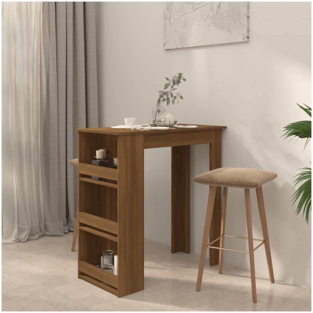 Tavolino da Bar con Ripiani Marrone Rovere 102x50x103,5 cm - Foto 3