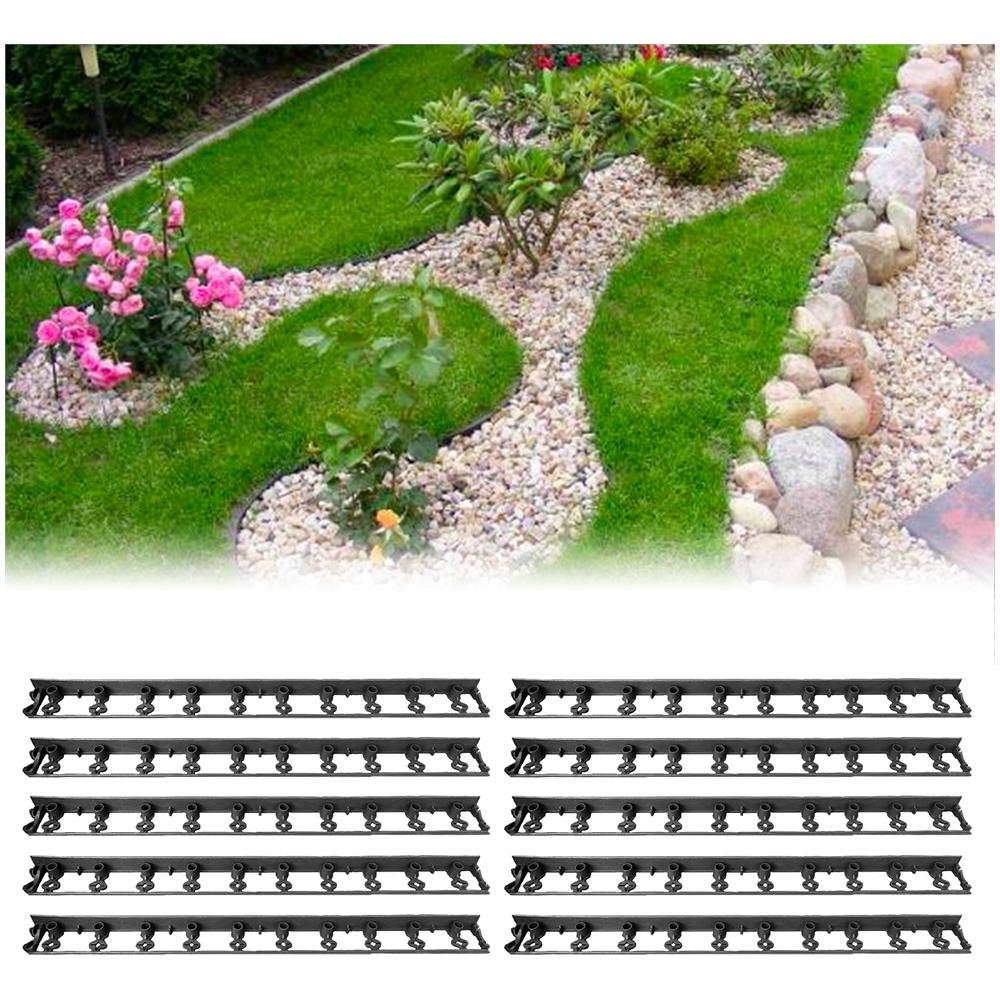 Set Di 10 Bordure Per Aiuole In Plastica 10m | Aiuole Giardino | Cordoli Per Aiuole - Foto 1
