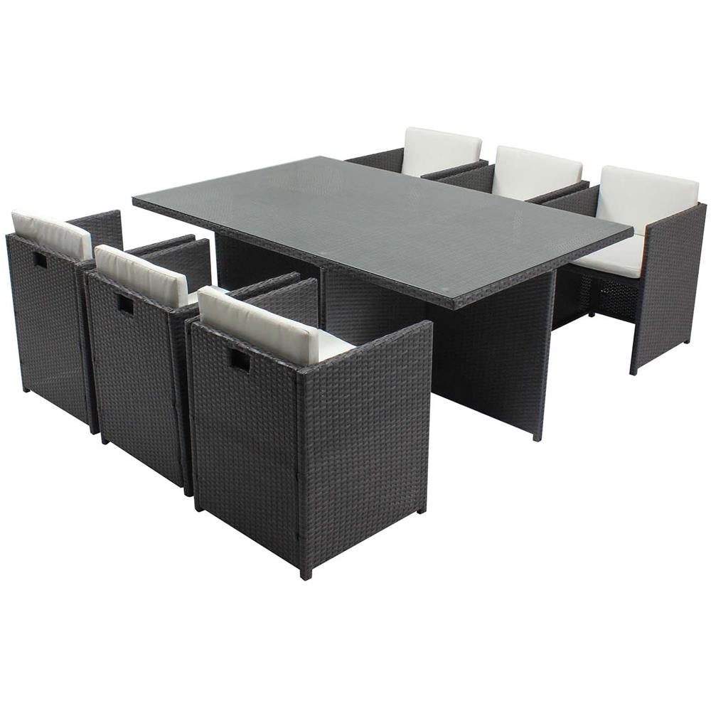 Salotto Da Giardino A Incasso 6 Posti Resina Intrecciata Grigio/bianco Miami - Foto 1