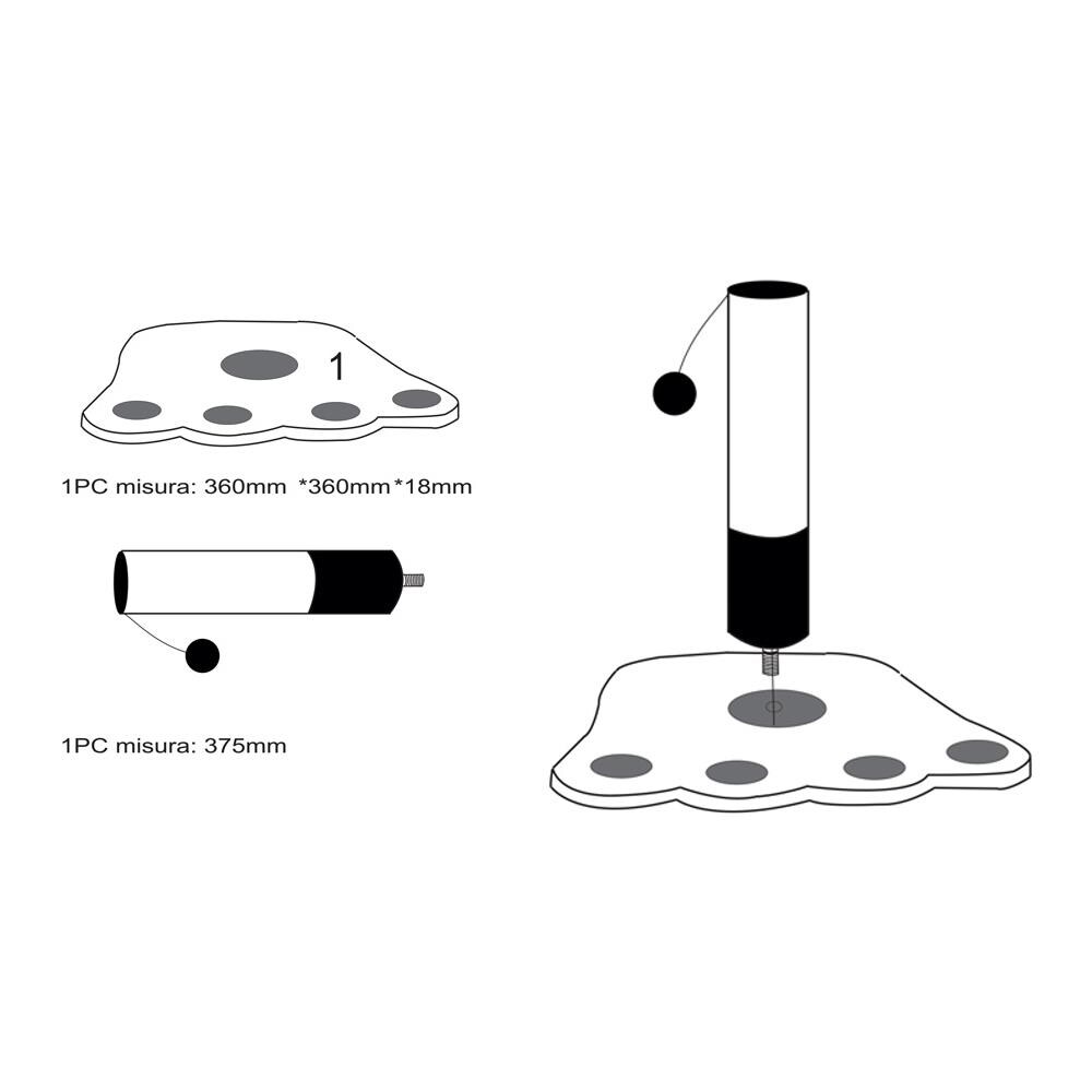 Tiragraffi A Colonna Giocattolo Palestra Per Gatti Modello Zampa - Foto 2