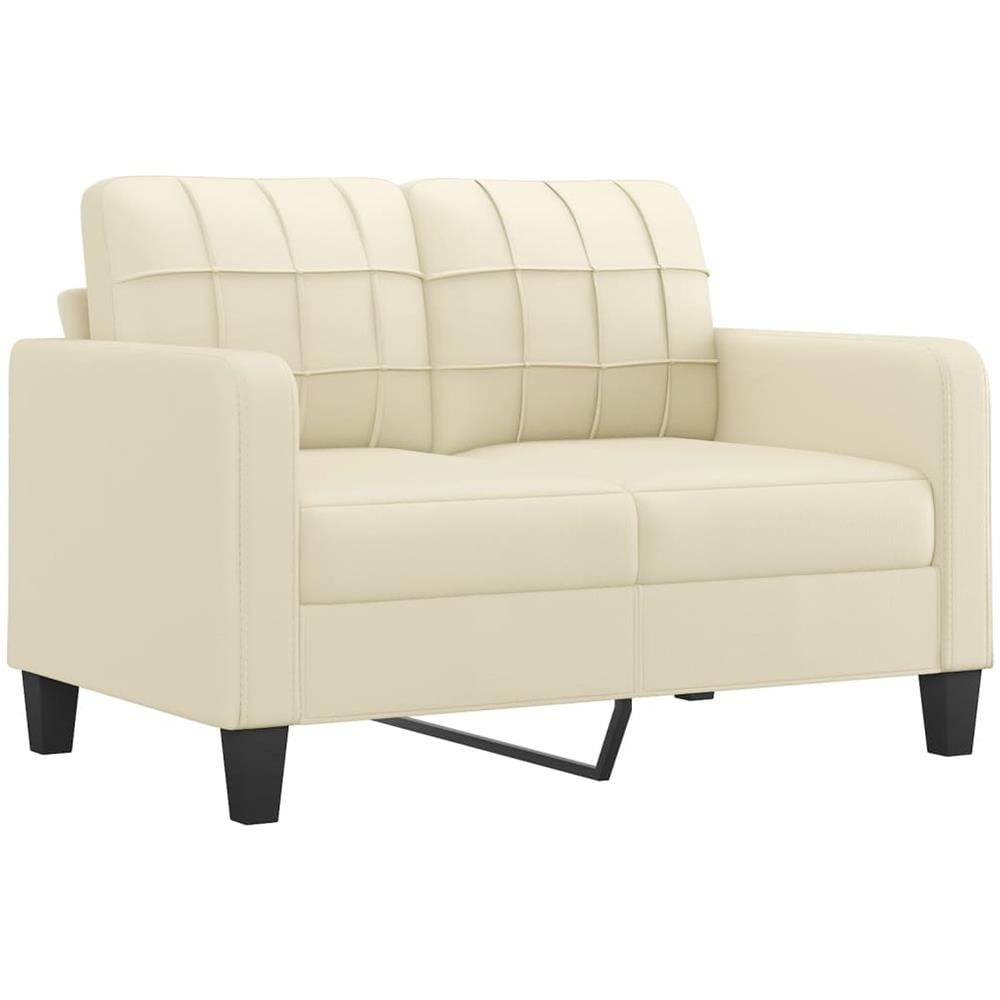 Set Di Divani 2 Pz Con Cuscini Crema In Similpelle - Foto 3