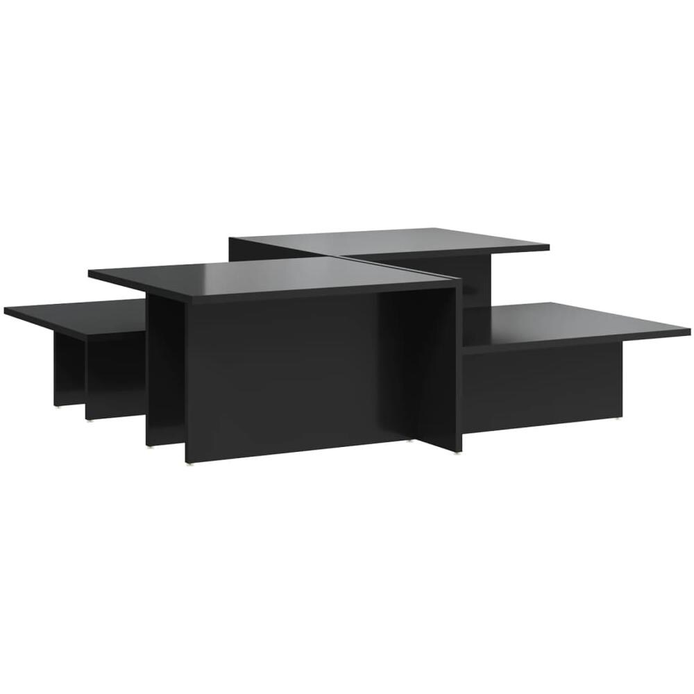 Tavolini Da Salotto 2 Pz Nero Lucido In Legno Multistrato - Foto 2