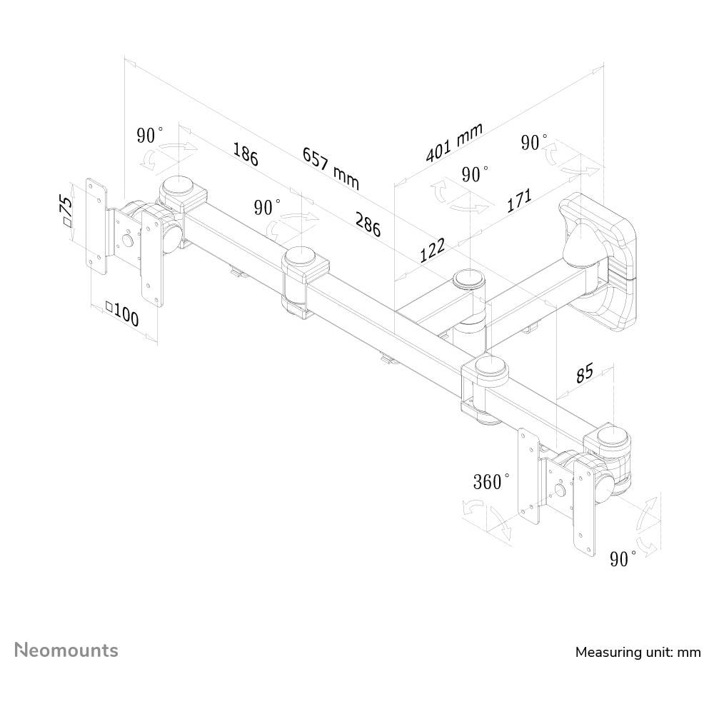 FPMA-W960D Supporto a Parete per Monitor /TV - Foto 6