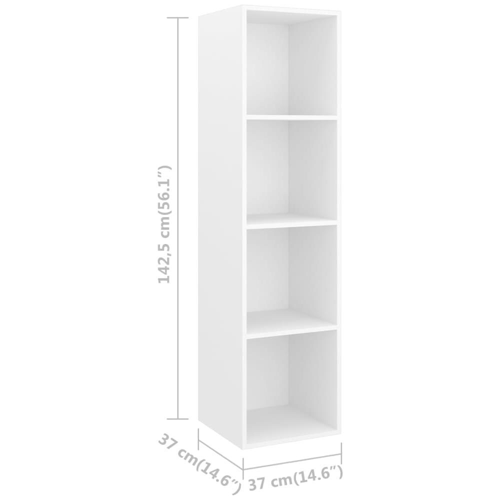 Mobile TV da Parete Bianco 37x37x142,5 cm in Legno Multistrato - Foto 2