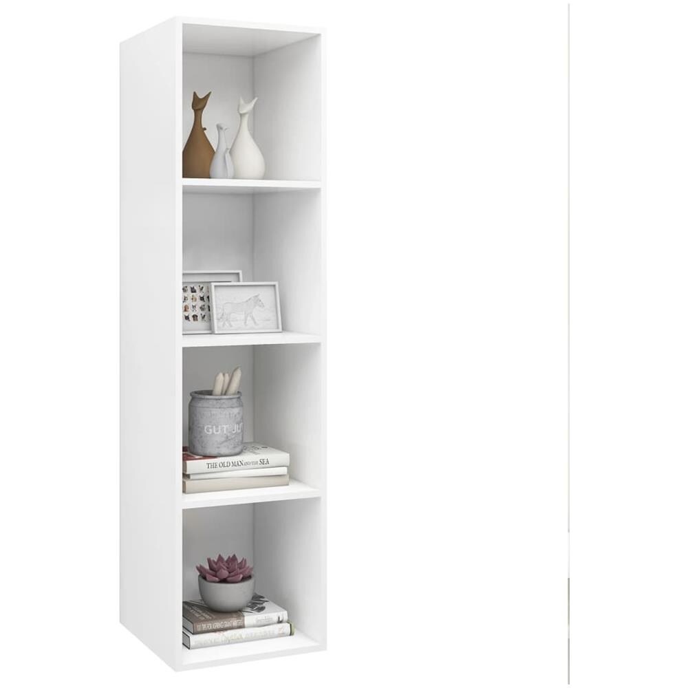 Mobile TV da Parete Bianco 37x37x142,5 cm in Legno Multistrato - Foto 8