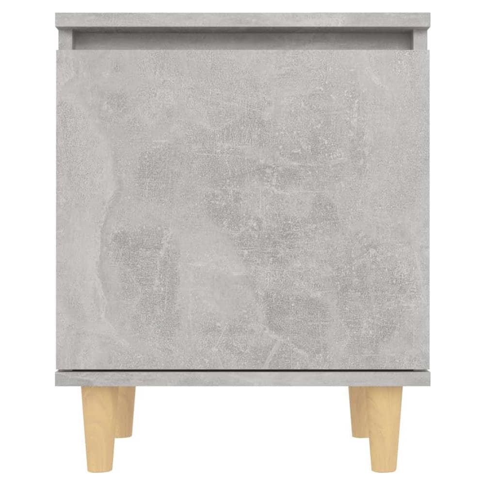 Comodini Gambe in Legno Massello 2pz Grigio Cemento 40x30x50 cm - Foto 7