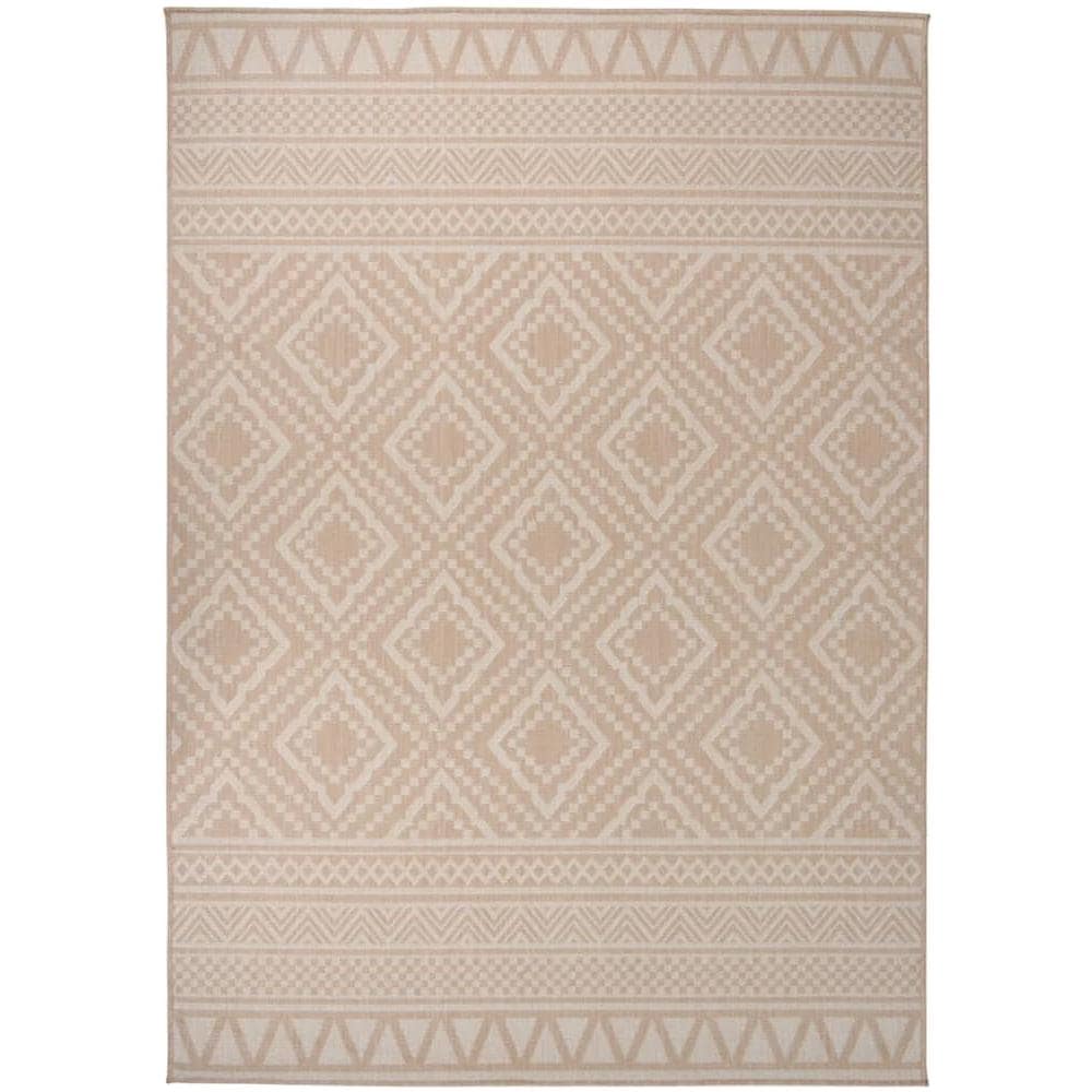 Tappeto Da Esterni A Tessitura Piatta 120x170cm Strisce Marroni - Foto 1