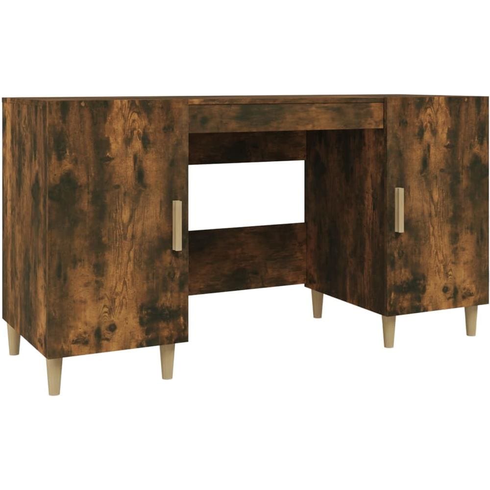 Scrivania Rovere Fumo 140x50x75 Cm In Legno Multistrato - Foto 2