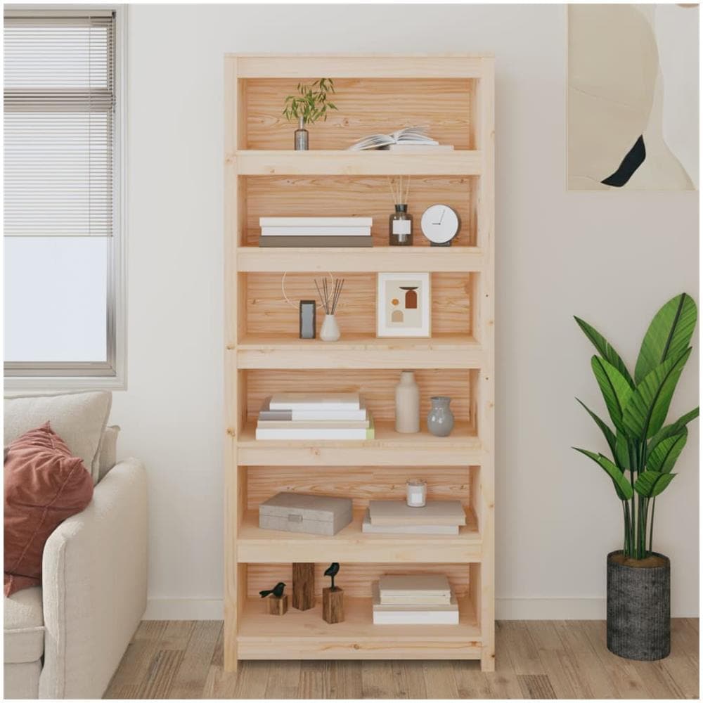 Libreria 80x35x183 Cm In Legno Massello Di Pino - Foto 2