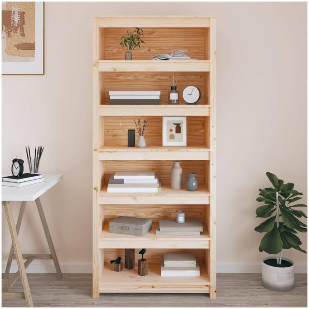 Libreria 80x35x183 Cm In Legno Massello Di Pino - Foto 1