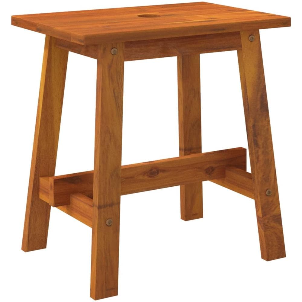 Sgabello 45x29x45 Cm Rettangolare In Legno Massello Di Acacia - Foto 2