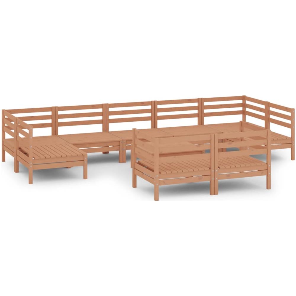 Set Divani Da Giardino 10 Pz Miele In Legno Massello Di Pino - Foto 2
